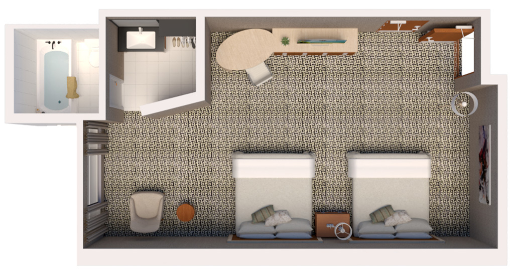 Deluxe Two Queens Floor Map